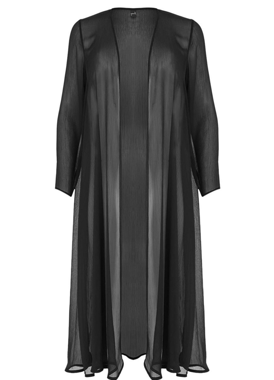 Truien En Vesten | Yoek Yoek Vest Long Voile 172642 - 210 Black