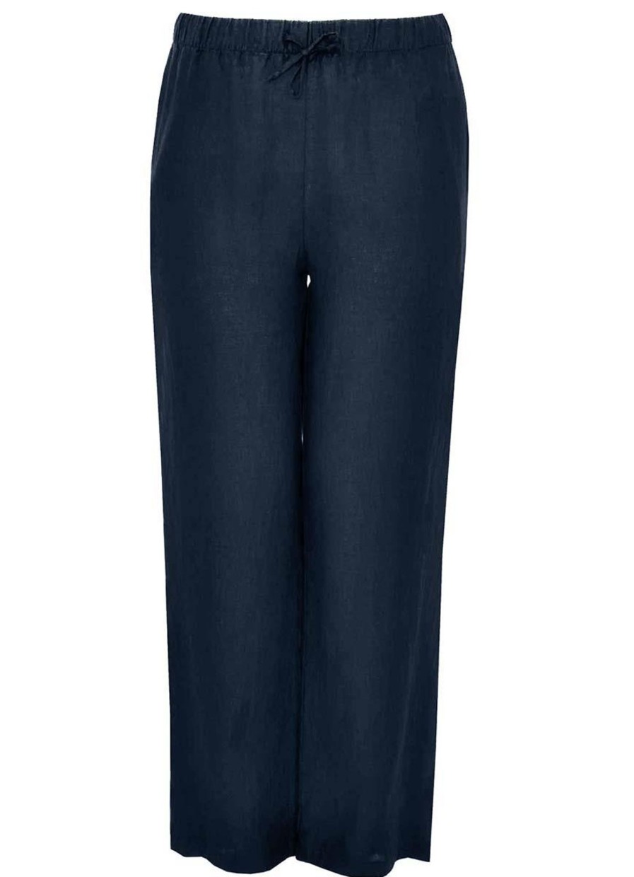 Yoek Basics | Yoek Yoek Broek Long Linen B5521 - 230 Navy