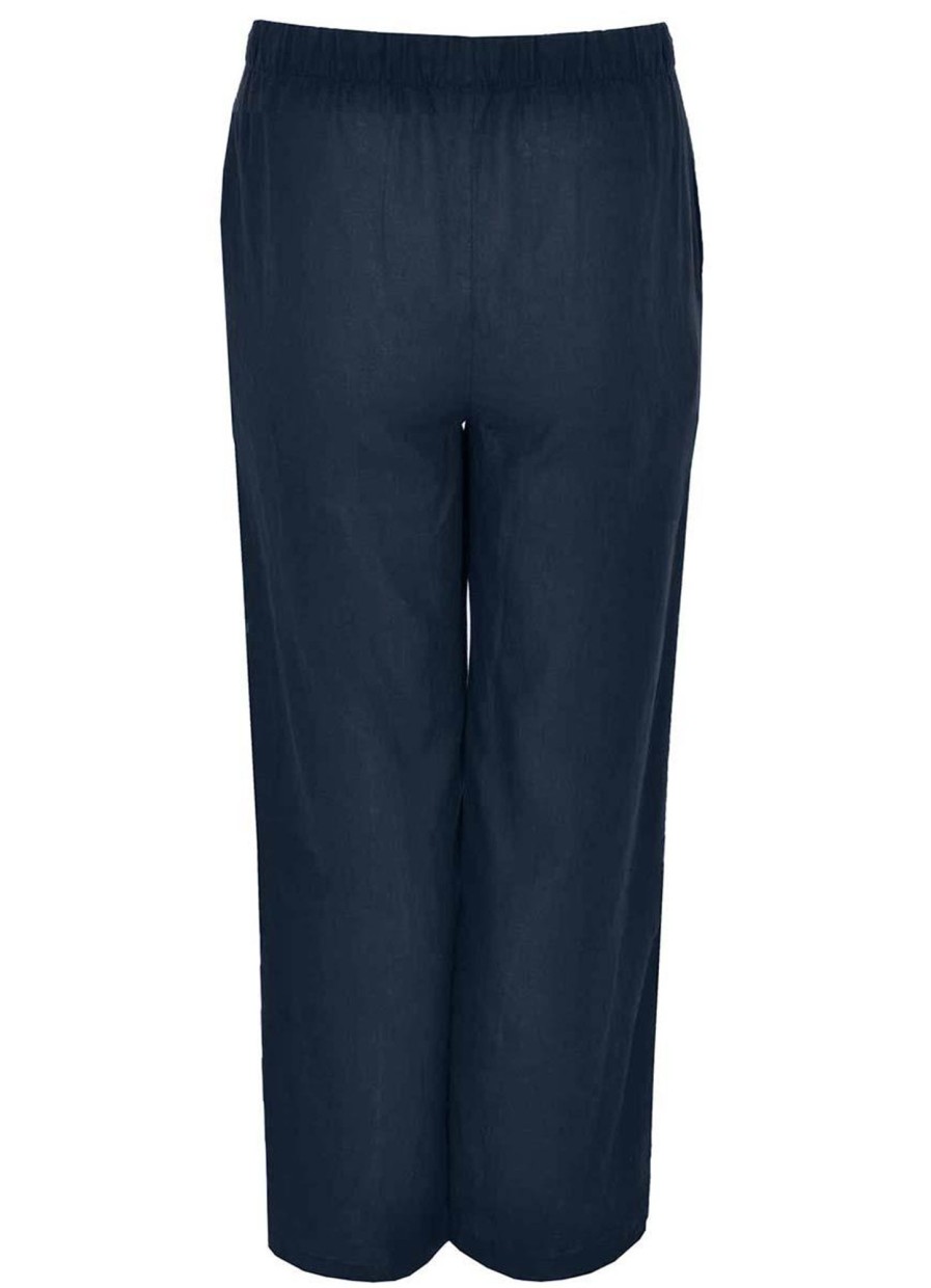 Yoek Basics | Yoek Yoek Broek Long Linen B5521 - 230 Navy