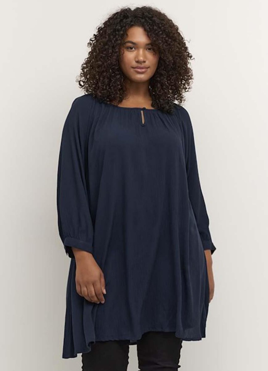 Kaffe Curve Basics | Kaffe Curve Kaffe Curve Tuniek Ami 3/4 Mouw 10580003-152737 Midnight Marine