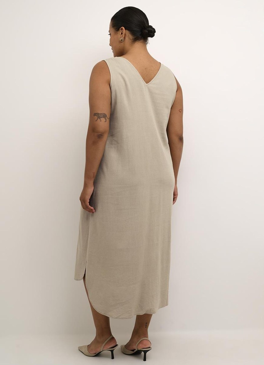 Jurken En Rokken | Kaffe Curve Kaffe Curve Sleeveless Dress Mille 10582214 - 171109 Chinchilla