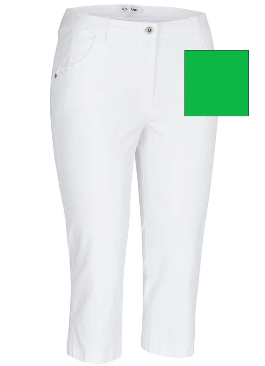 Broeken En Jeans | KjBrand Kjbrand Broek Betty Capri 28116-4235 Groen