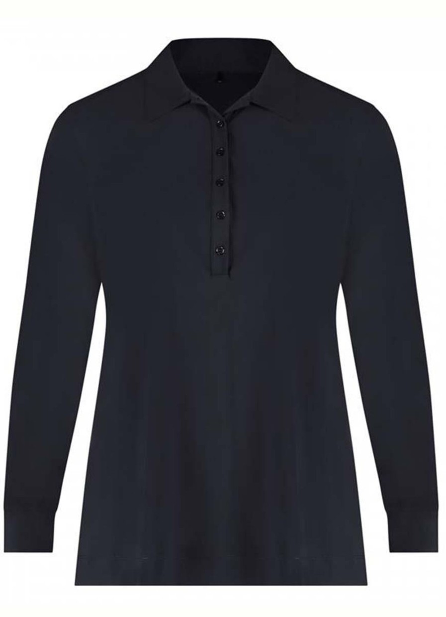 Plusbasics Basics | Plusbasics Plusbasics Polo Shirt Ls Travel 10 222 174-243 Marine