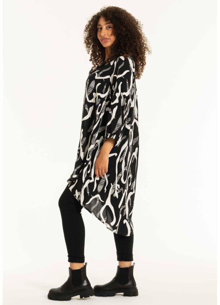 Blouses En Tunieken | Studio Studio Tuniek Ebru S242893 - Black/White Patterns