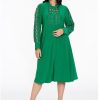 Travelstof Kleding Grote Maten | Yoek Yoek Dress Buttoned Dolce Bl227745 - 240 Green