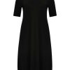 Yoek Basics | Yoek Yoek Long Dress Dolce B7000-210 Zwart