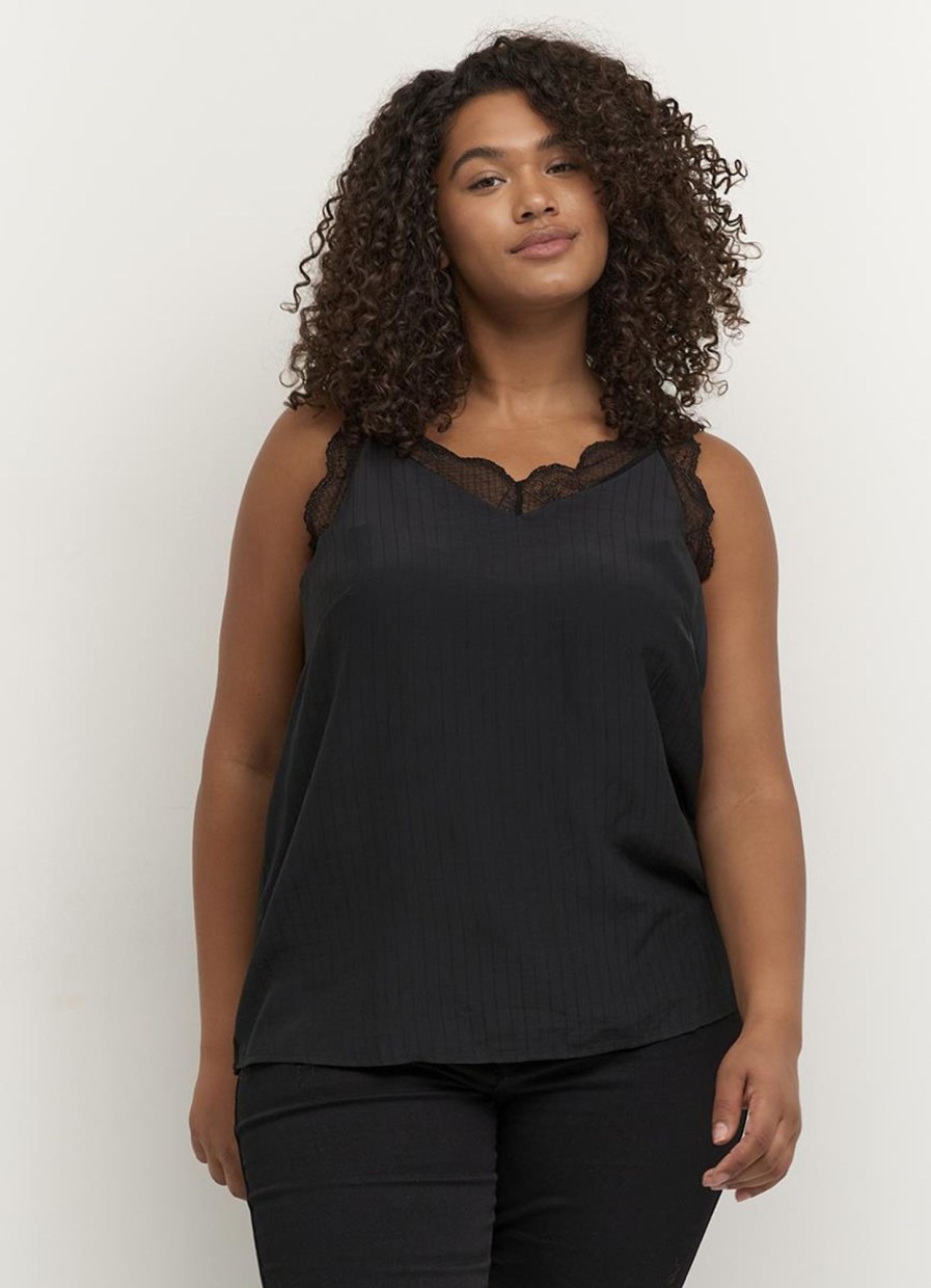 Shirts En Tops | Kaffe Curve Kaffe Curve Top Jakobine 10580396 - 100121 Black Deep