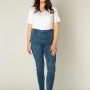 Broeken En Jeans | Base Level Curvy Base Level Curvy Jeans Faya 013 Mid Blue