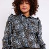 Blouses En Tunieken | Exxcellent Exxcellent Blouse Rodi 23Nze13 - 706607 Groen/Licht Jeansblauw